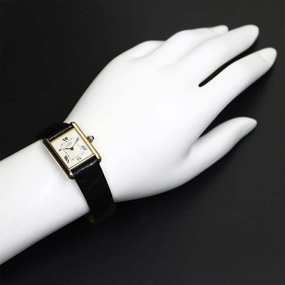Cartier Must Tank SM Vermeil Vintage Watch 925 Sterling Silver Quartz — view 4