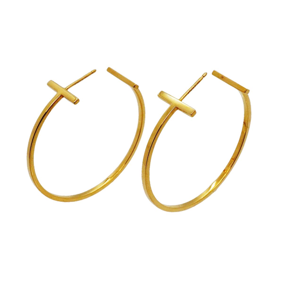 Tiffany & Co Earrings T Wire Large 18k Yellow Gold