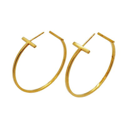 Tiffany & Co Earrings T Wire Large 18k Yellow Gold