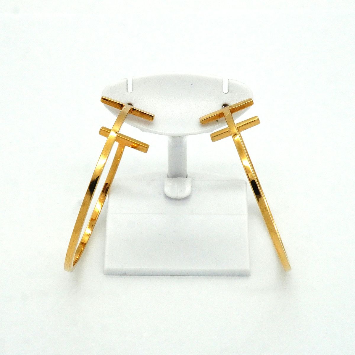 Tiffany & Co Earrings T Wire Large 18k Yellow Gold — view 2