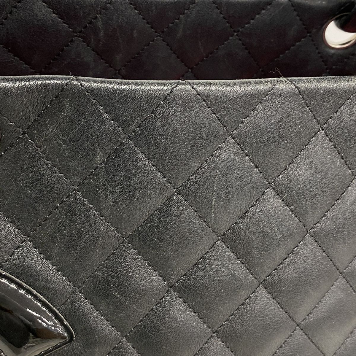 Chanel Tote Bag Cambon Lambskin Black Silver — view 8