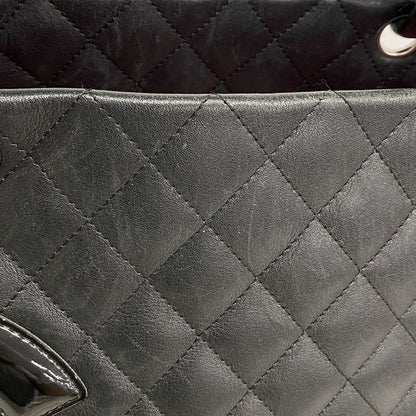 Chanel Tote Bag Cambon Lambskin Black Silver — view 8