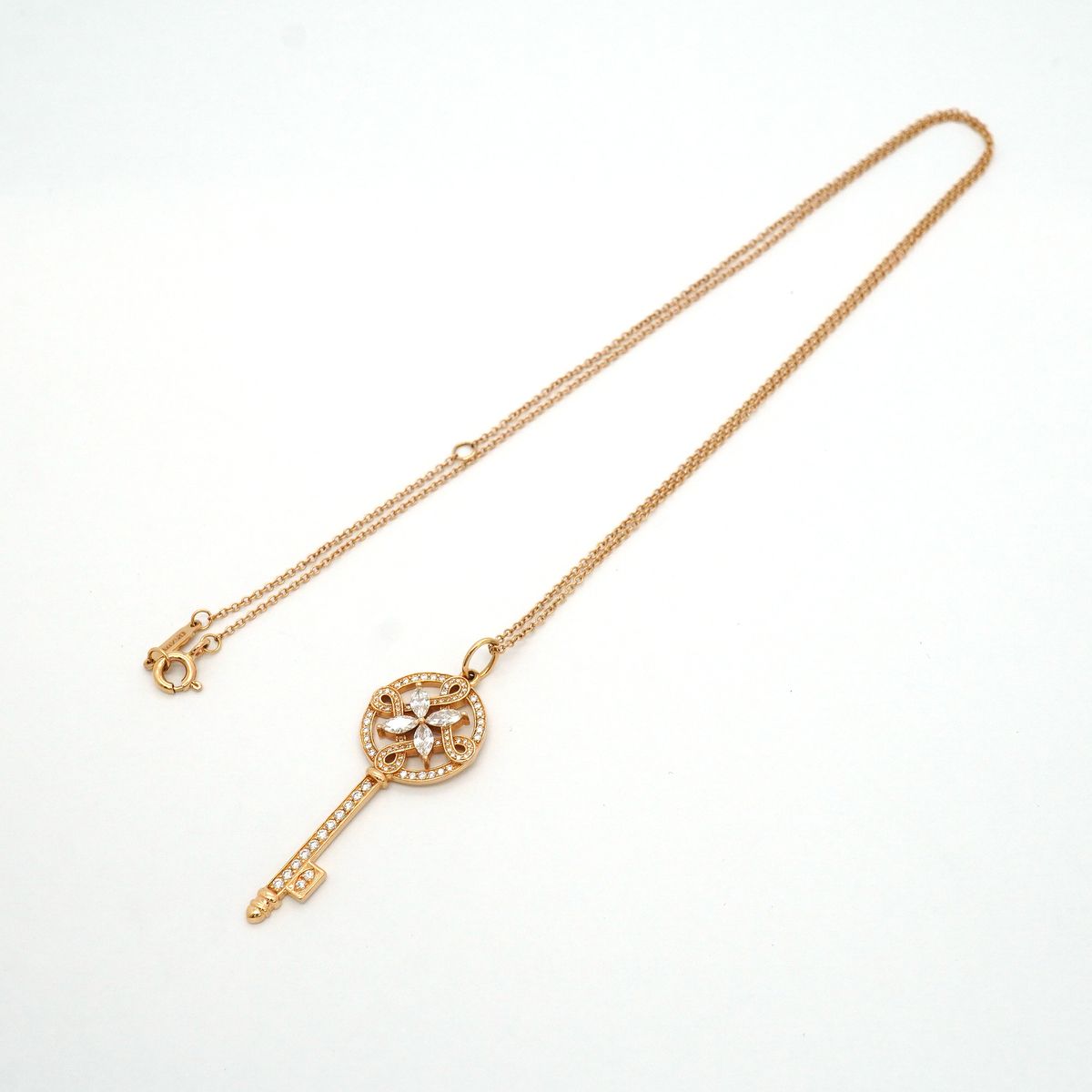 Tiffany & Co Necklace Victoria Round Key 18k Pink Gold Diamond — view 3