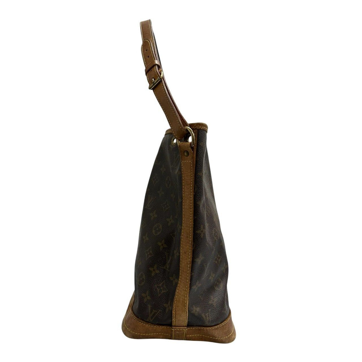 Louis Vuitton Vintage Monogram Brown Gold Leather Shoulder Bag — view 4