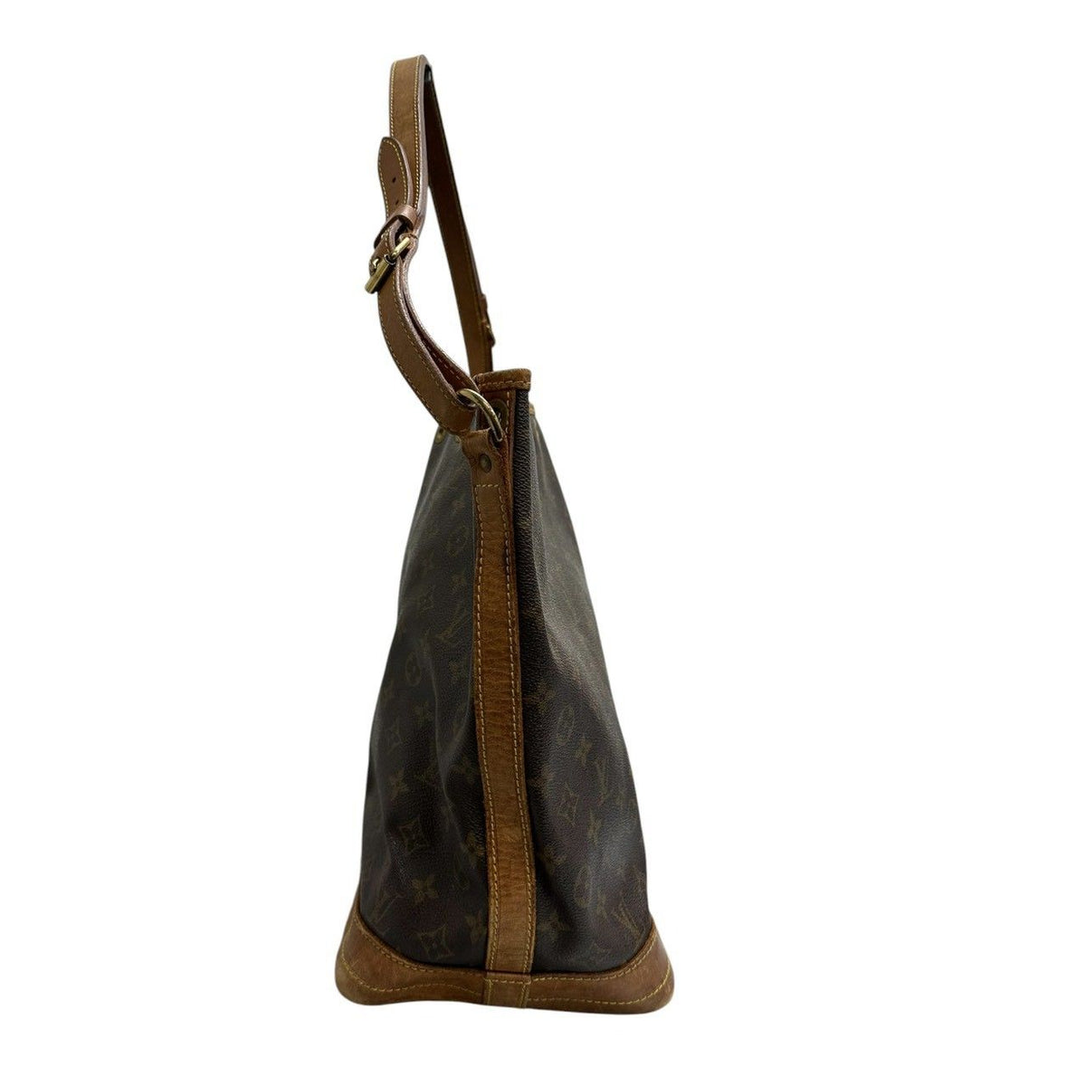Louis Vuitton Vintage Monogram Brown Gold Leather Shoulder Bag — view 3