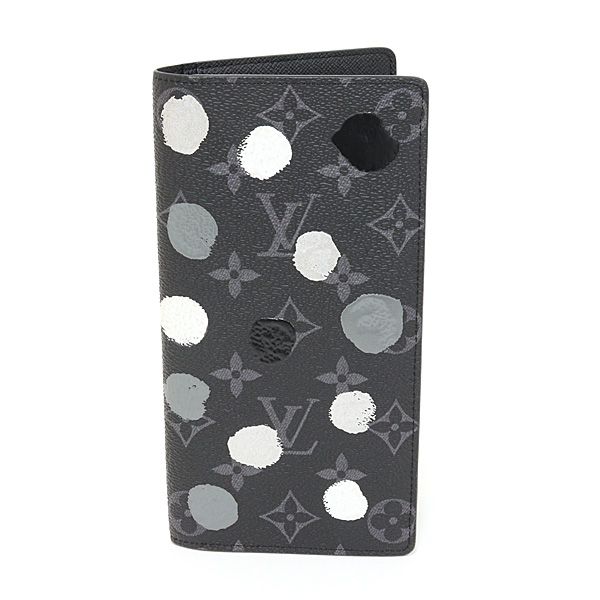 Louis Vuitton LV YK Portefeuille Brazza Monogram Eclipse Dot Yayoi Kusama Wallet