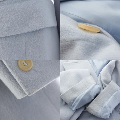 Celine Vintage Cashmere Angora Wool Logo Button Tailored Jacket Blue 38 — view 8