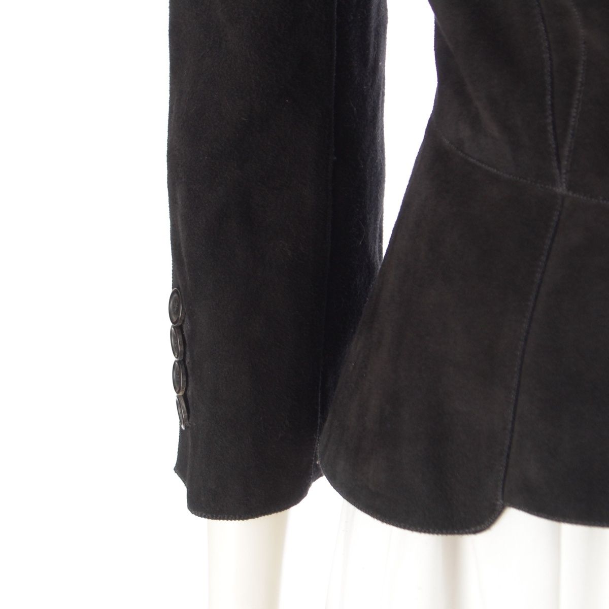 Louis Vuitton Suede Lambskin Mink Jacket Black 36 — view 6
