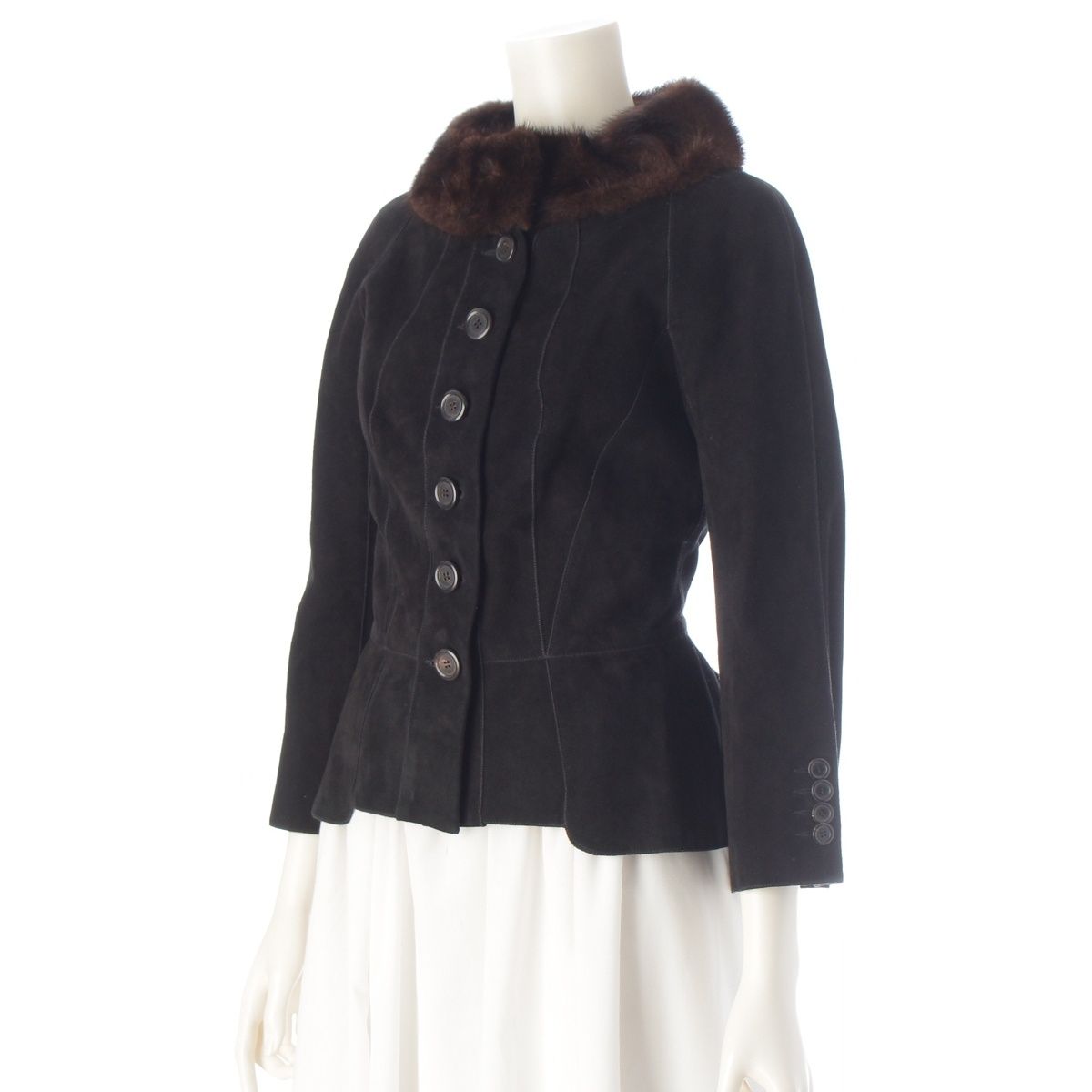 Louis Vuitton Suede Lambskin Mink Jacket Black 36 — view 2