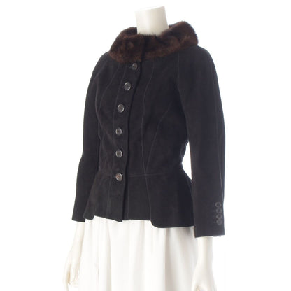 Louis Vuitton Suede Lambskin Mink Jacket Black 36 — view 2