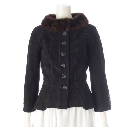 Louis Vuitton Suede Lambskin Mink Jacket Black 36