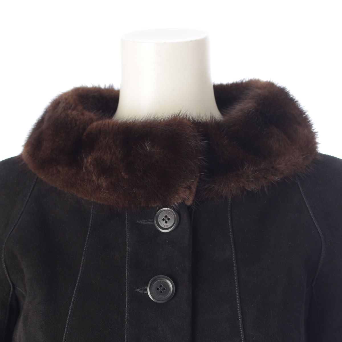 Louis Vuitton Suede Lambskin Mink Jacket Black 36 — view 5