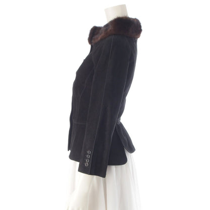 Louis Vuitton Suede Lambskin Mink Jacket Black 36 — view 3