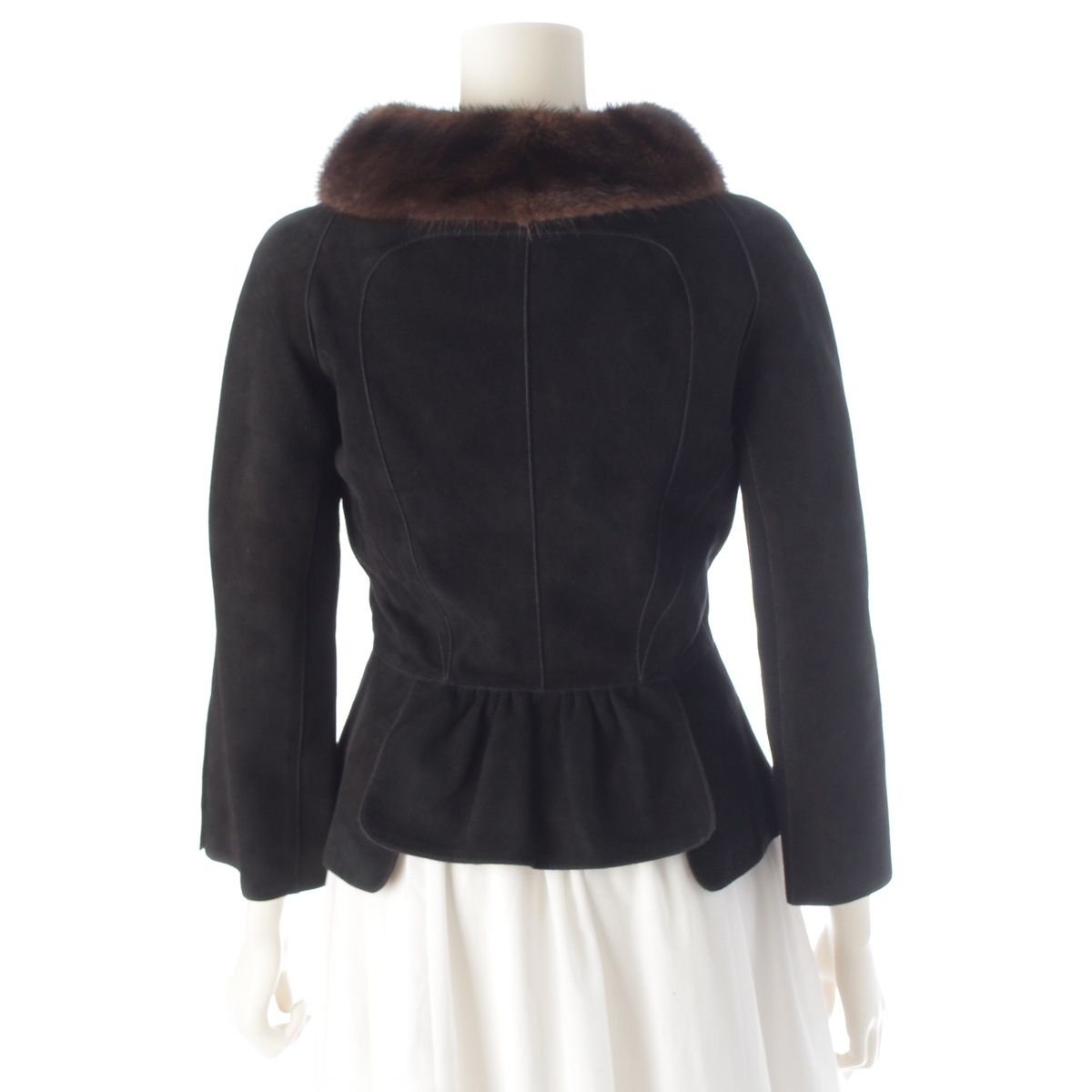 Louis Vuitton Suede Lambskin Mink Jacket Black 36 — view 4