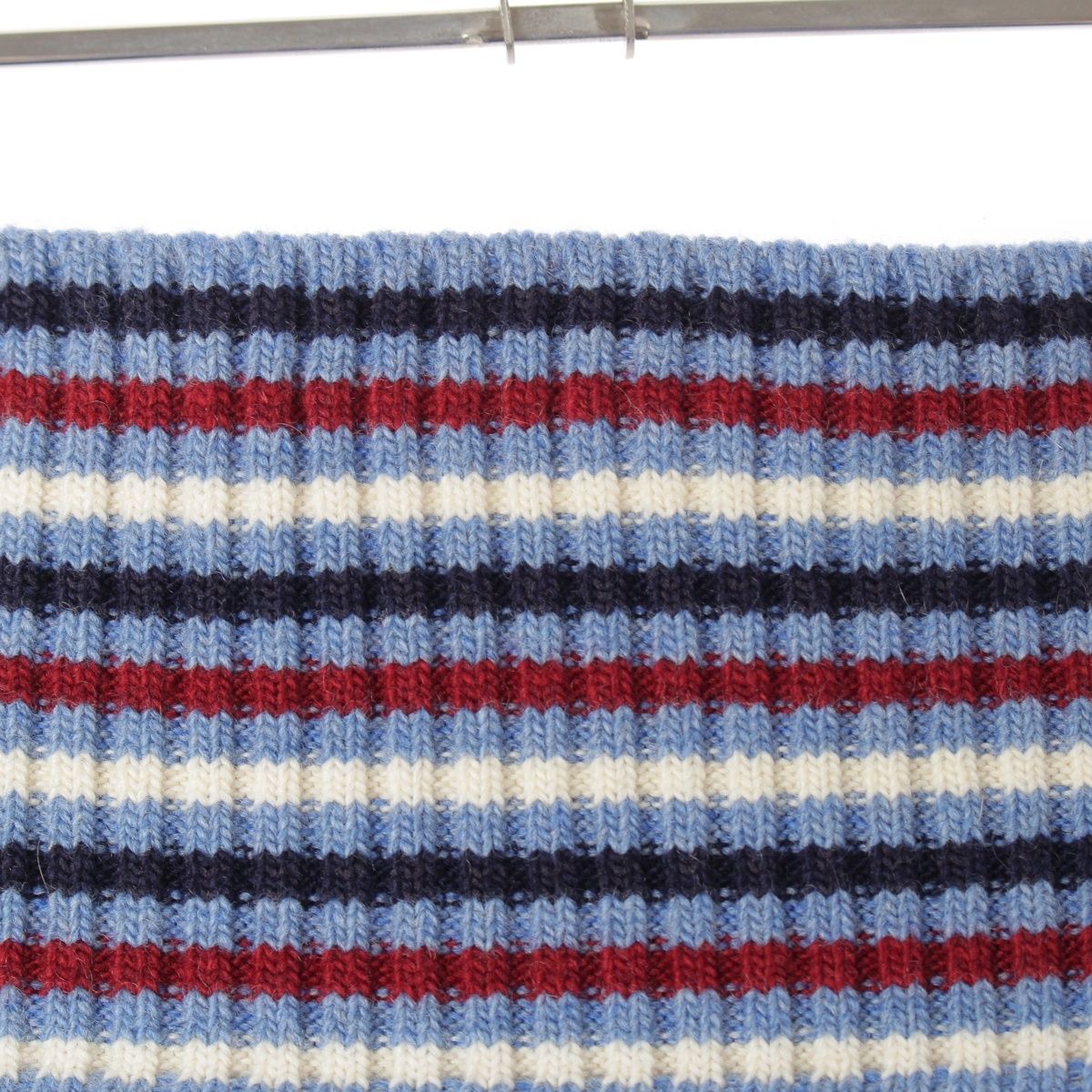 Miu Miu Wool Knit Pleated Skirt Navy Multicolor 40 — view 4
