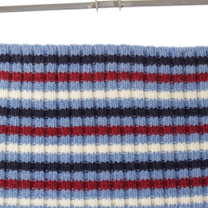 Miu Miu Wool Knit Pleated Skirt Navy Multicolor 40 — view 4