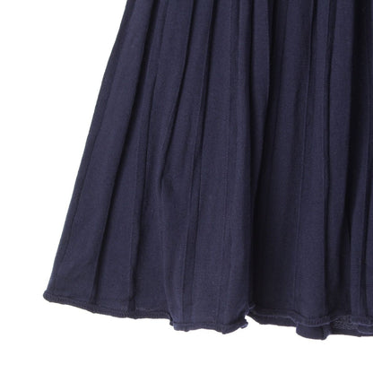 Miu Miu Wool Knit Pleated Skirt Navy Multicolor 40 — view 6