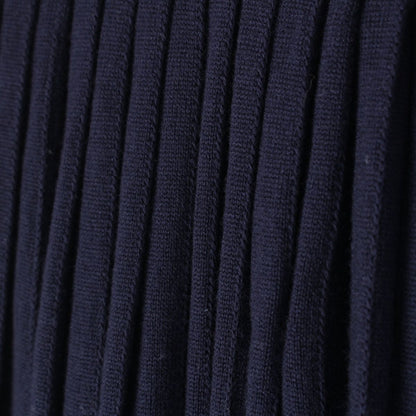Miu Miu Wool Knit Pleated Skirt Navy Multicolor 40 — view 8