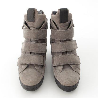 Prada Sports Suede Velcro High-Top Sneakers Boots Gray — view 2