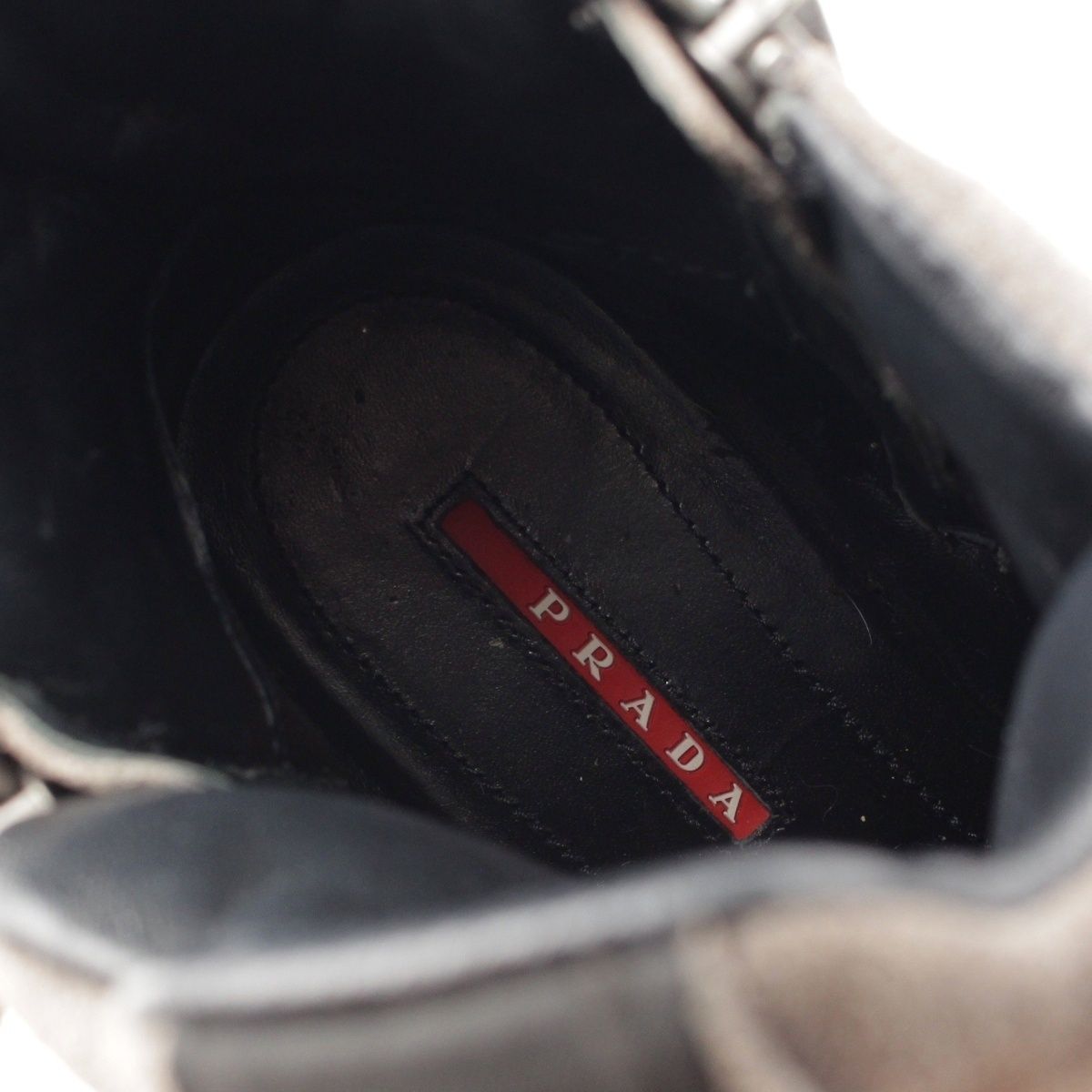 Prada Sports Suede Velcro High-Top Sneakers Boots Gray — view 7