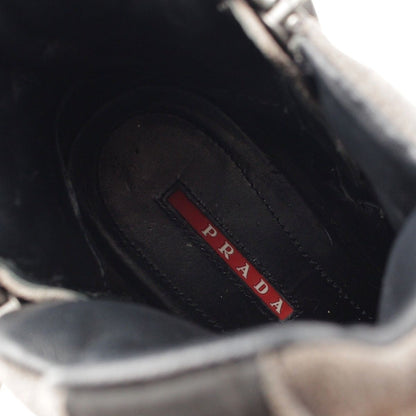 Prada Sports Suede Velcro High-Top Sneakers Boots Gray — view 7