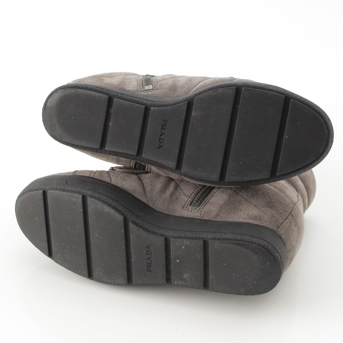 Prada Sports Suede Velcro High-Top Sneakers Boots Gray — view 5