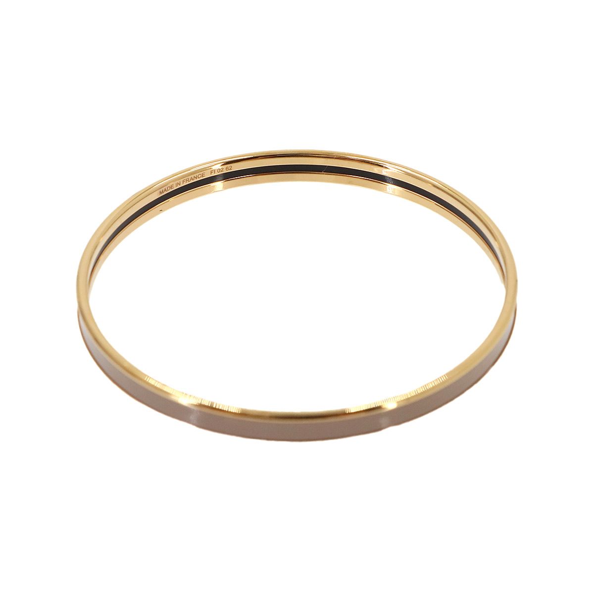 Hermes Uni Enamel Bangle Etoupe Rose Gold Bracelet — view 3