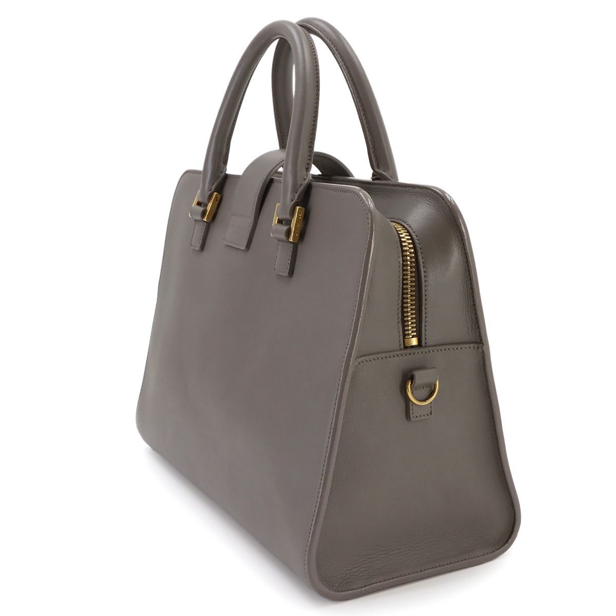 Saint Laurent Monogram Cabas 2-Way Bag Leather Gray — view 3