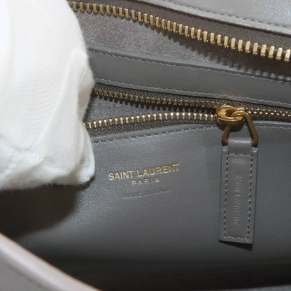Saint Laurent Monogram Cabas 2-Way Bag Leather Gray — view 7