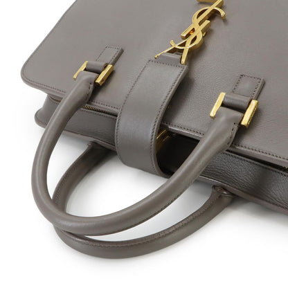 Saint Laurent Monogram Cabas 2-Way Bag Leather Gray — view 5