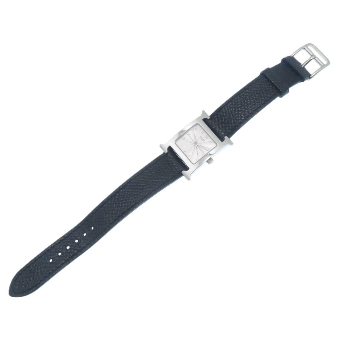 Hermes H Watch Stainless Steel Leather Quartz — view 3