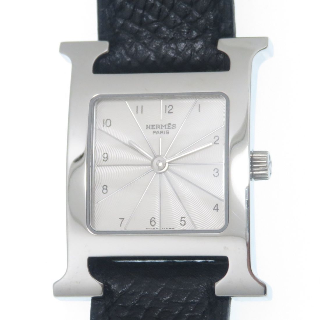 Hermes H Watch Stainless Steel Leather Quartz