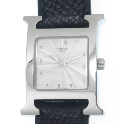 Hermes H Watch Stainless Steel Leather Quartz