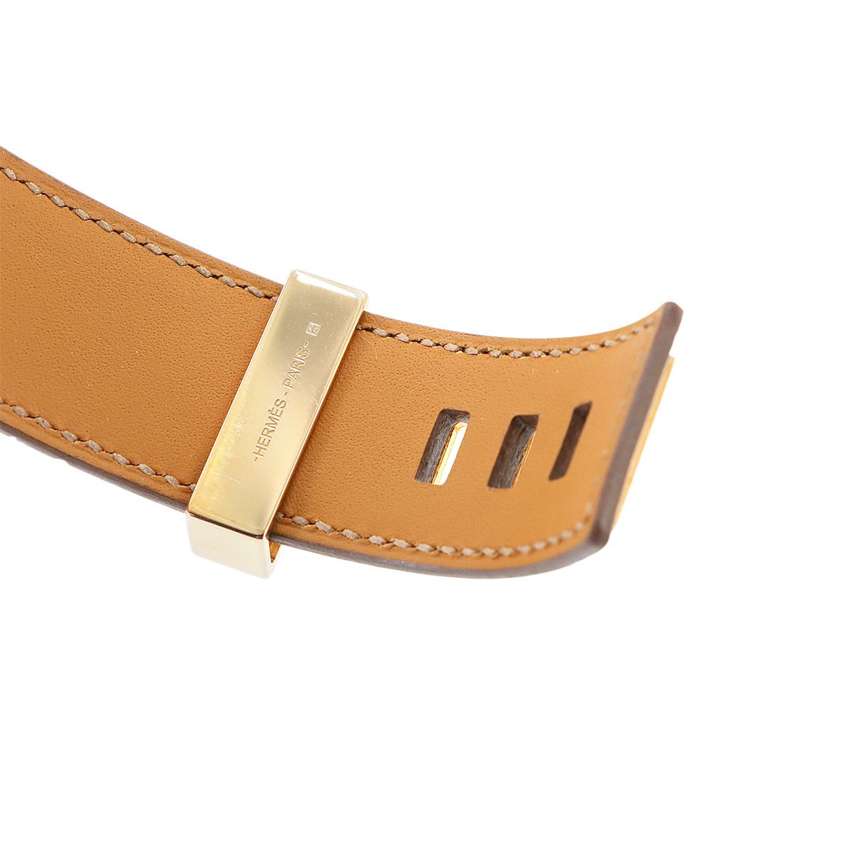 Hermes Collier de Chien Bangle Epsom Cles Rose Gold Bracelet — view 6