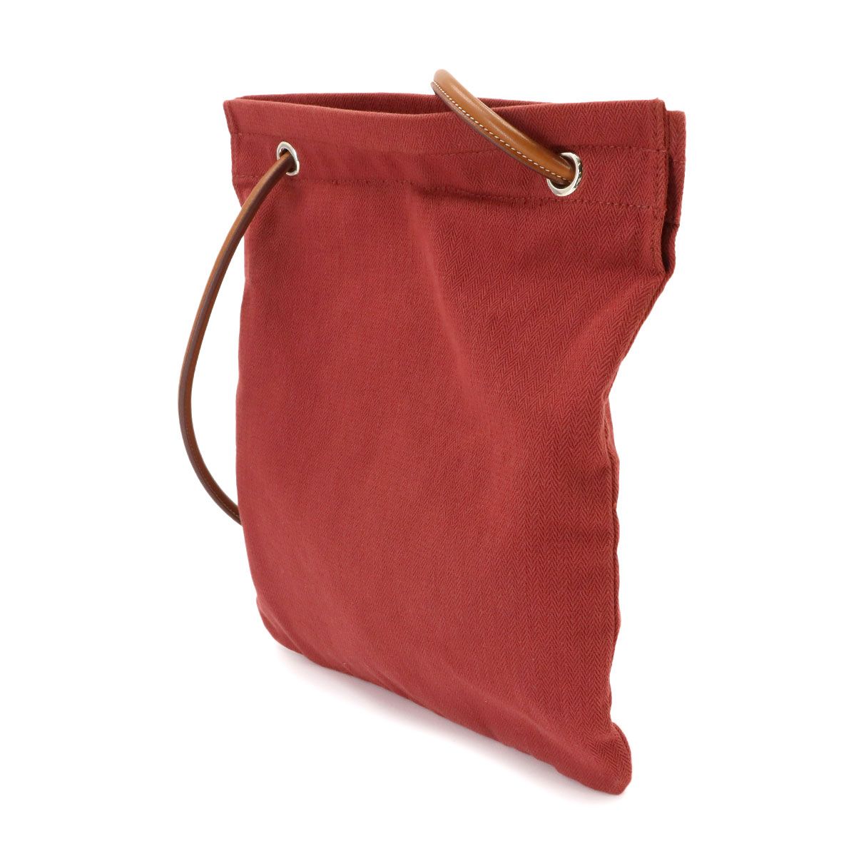 Hermes Sac Aline MM Shoulder Bag Toile Chevron Swift Rouge Ash Gold — view 3