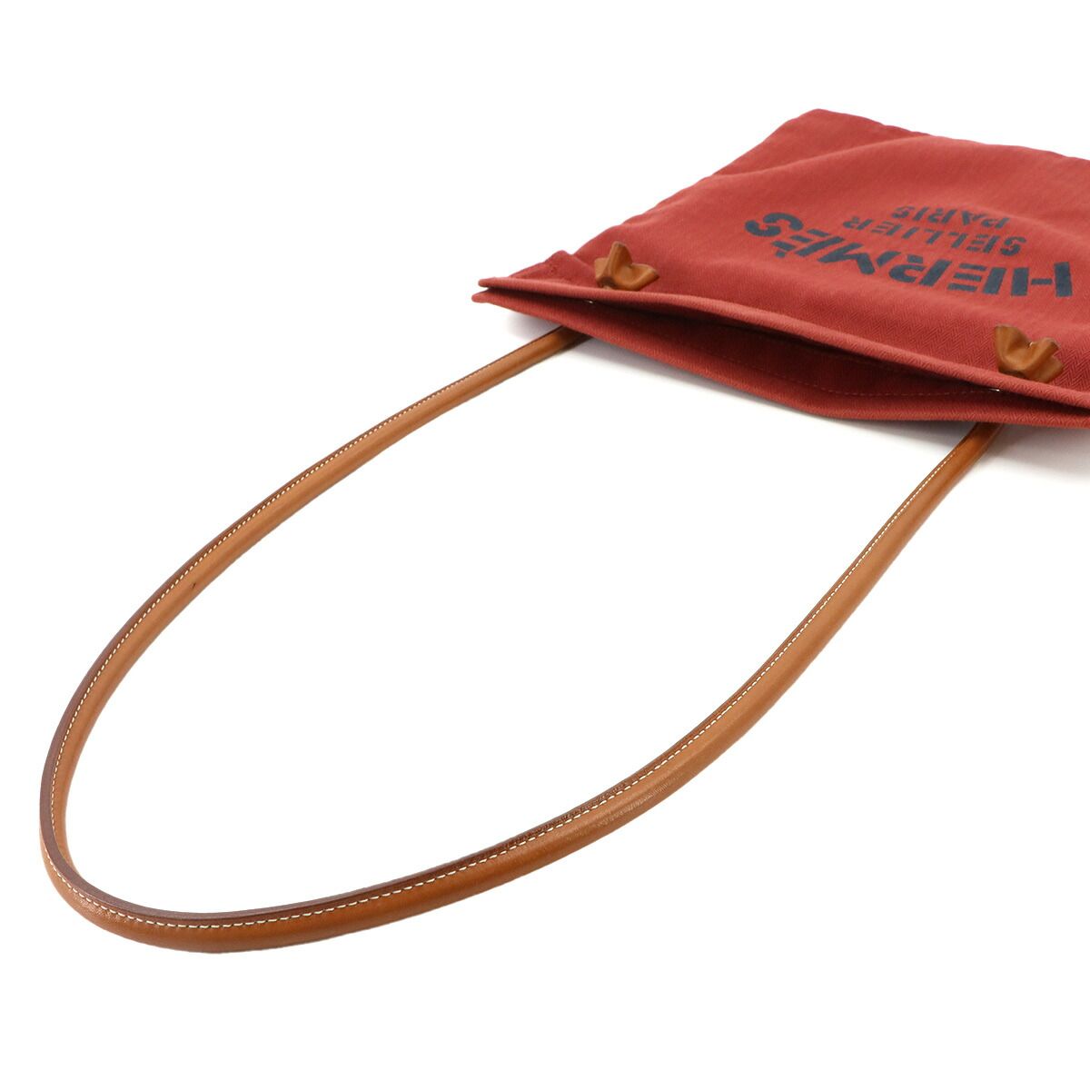 Hermes Sac Aline MM Shoulder Bag Toile Chevron Swift Rouge Ash Gold — view 5