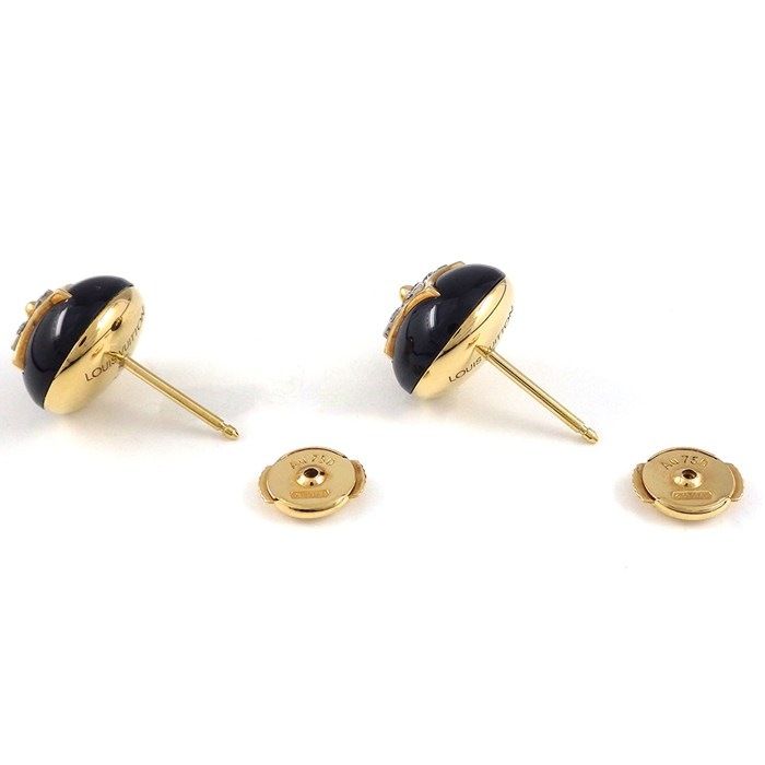Louis Vuitton Earrings B Blossom Monogram Star Onyx Point Diamond 18k Yellow — view 2