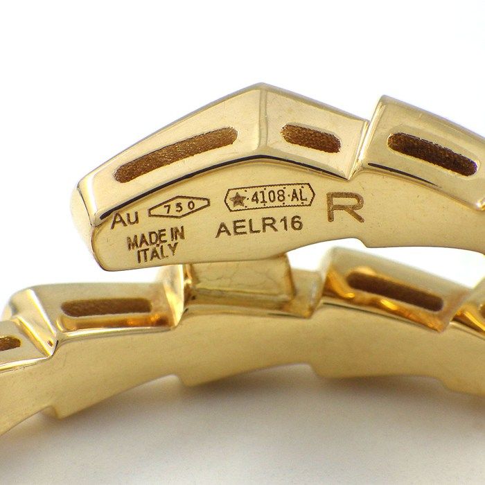 Bvlgari Earrings Serpenti Viper Hoop Snake Motif 18k Yellow Gold — view 3