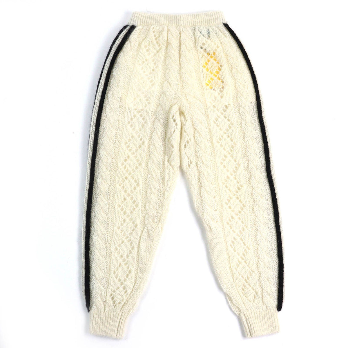 Gucci x Adidas Trefoil Three Stripes Mohair Knit Pants Ivory Black — view 3
