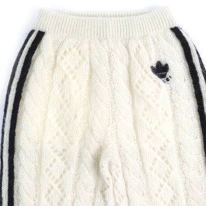 Gucci x Adidas Trefoil Three Stripes Mohair Knit Pants Ivory Black — view 4
