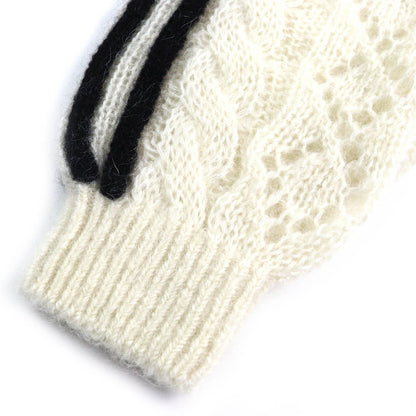 Gucci x Adidas Trefoil Three Stripes Mohair Knit Pants Ivory Black — view 7