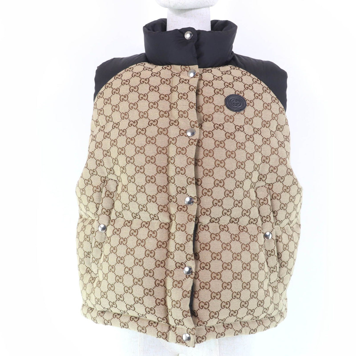 Gucci GG Cotton Canvas Down Vest Brown 38