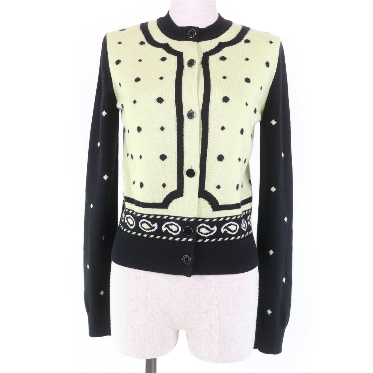 Hermes Harnais de Cour Court Harness Cashmere Silk Sellier Buttons Cardigan