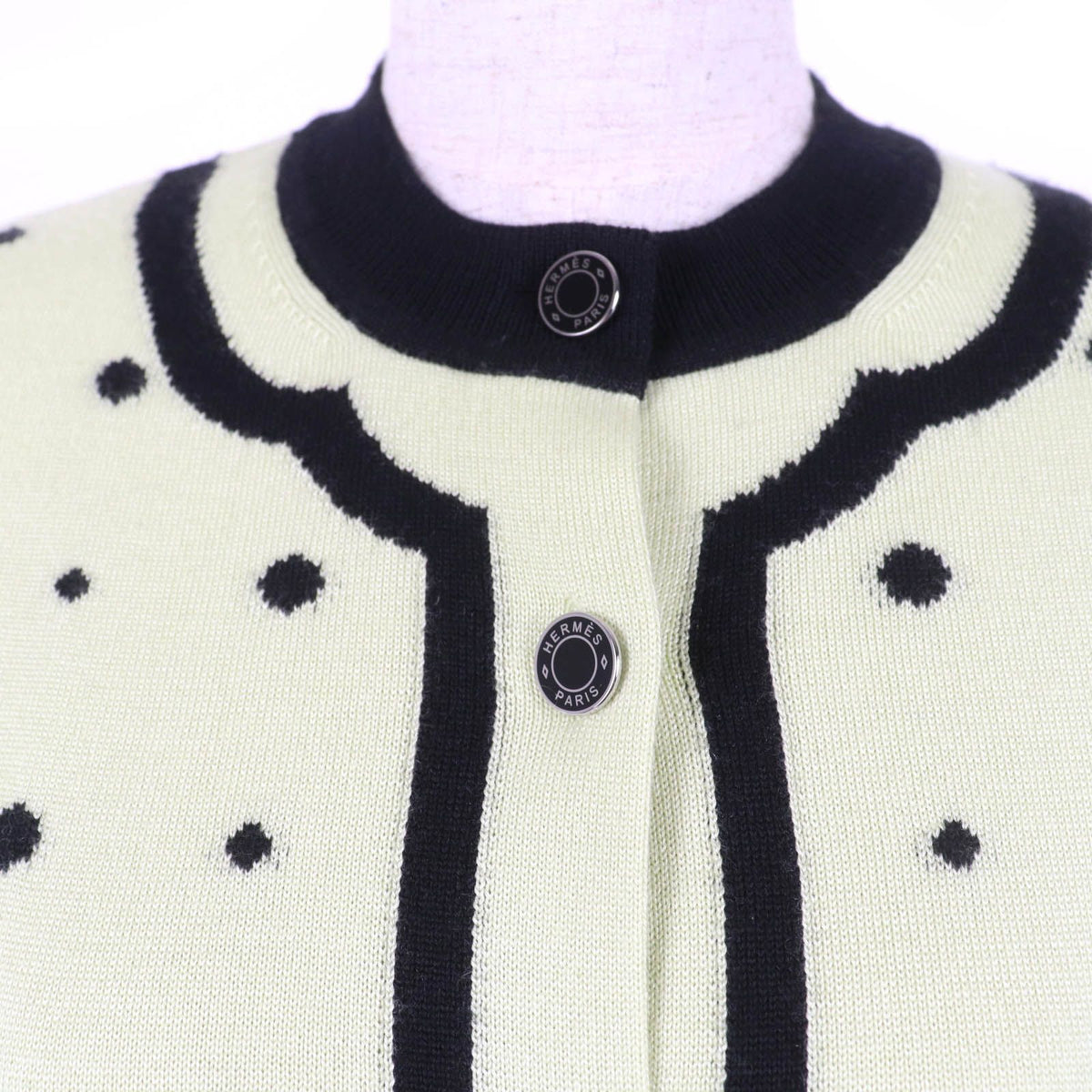Hermes Harnais de Cour Court Harness Cashmere Silk Sellier Buttons Cardigan — view 4