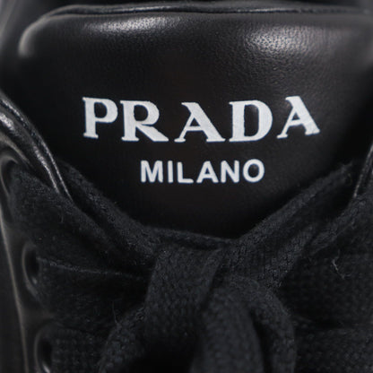 Prada Triangle Logo Plate Padded Nappa Leather Sneakers Black — view 8