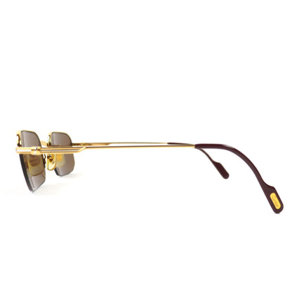 Cartier Trinity Half Rim Sunglasses Eyewear Gold Bordeaux Demo Lens — view 4