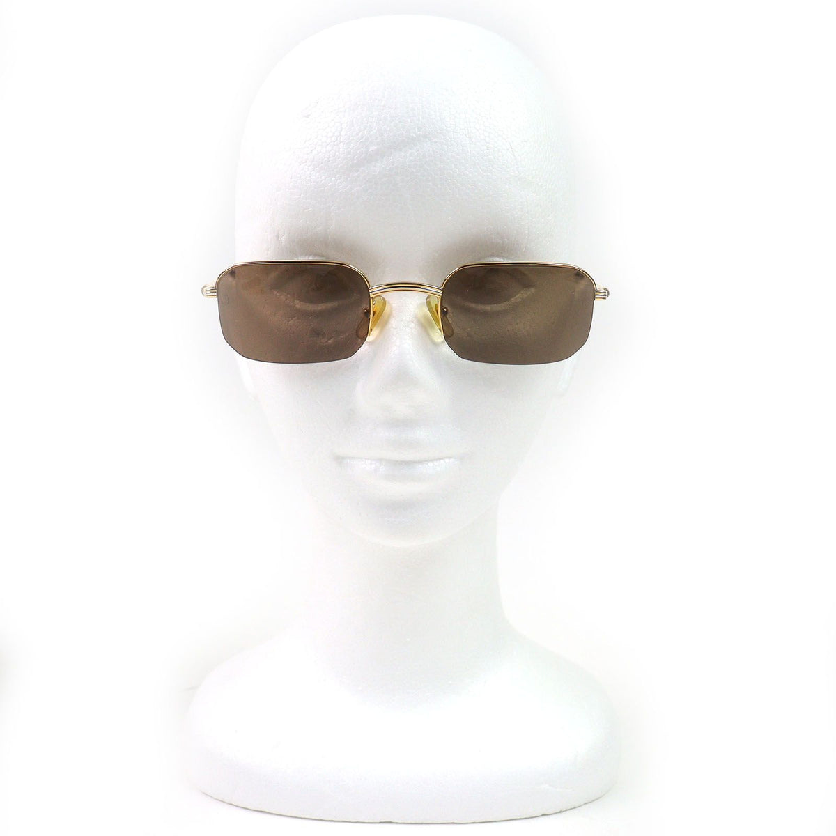 Cartier Trinity Half Rim Sunglasses Eyewear Gold Bordeaux Demo Lens — view 3