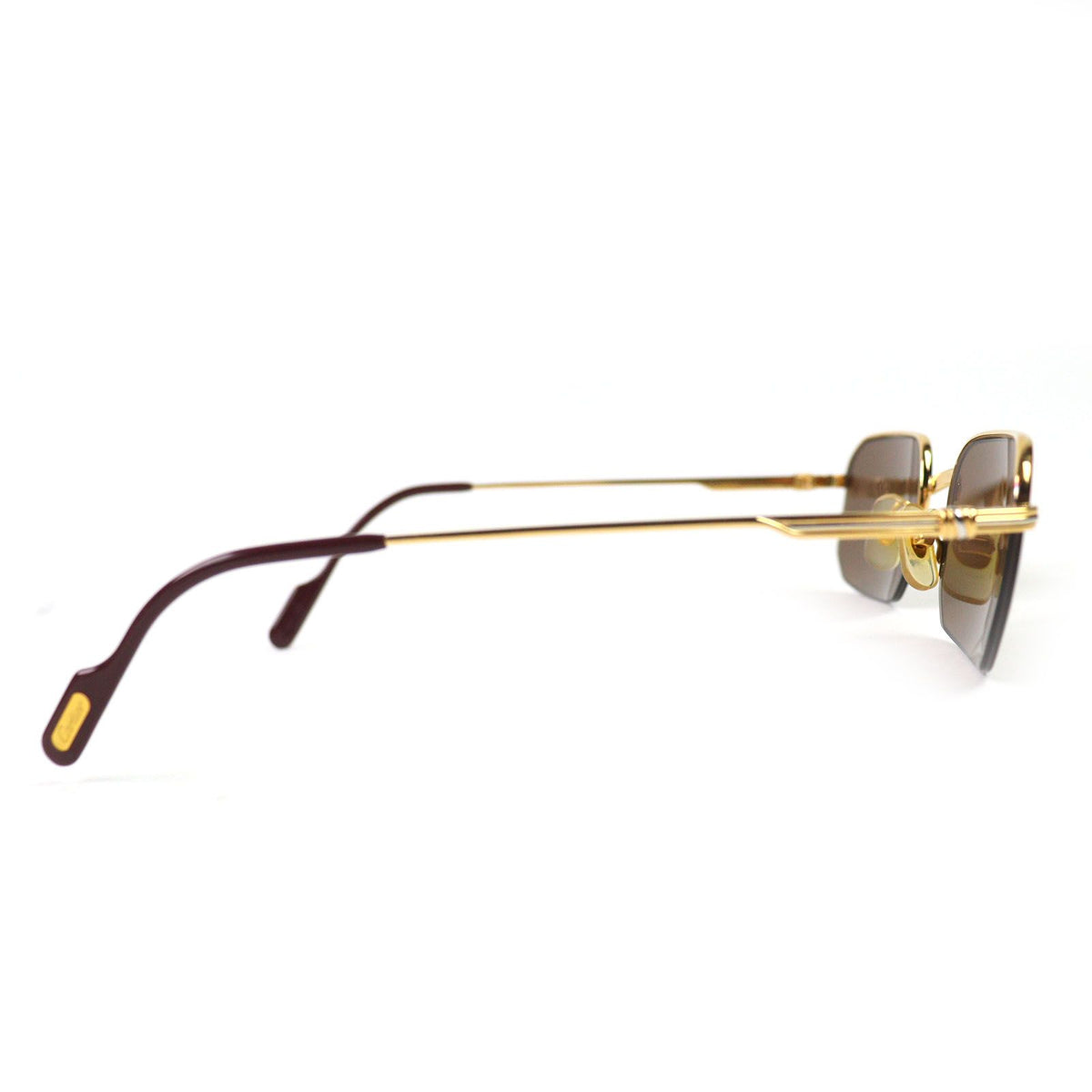 Cartier Trinity Half Rim Sunglasses Eyewear Gold Bordeaux Demo Lens — view 5