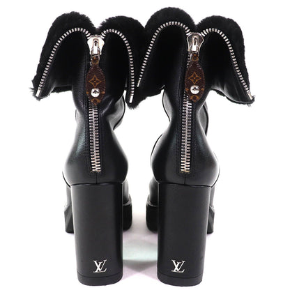 Louis Vuitton Beaubourg Line LV Logo Back Zip Design Shearling 2-Way Ankle — view 5
