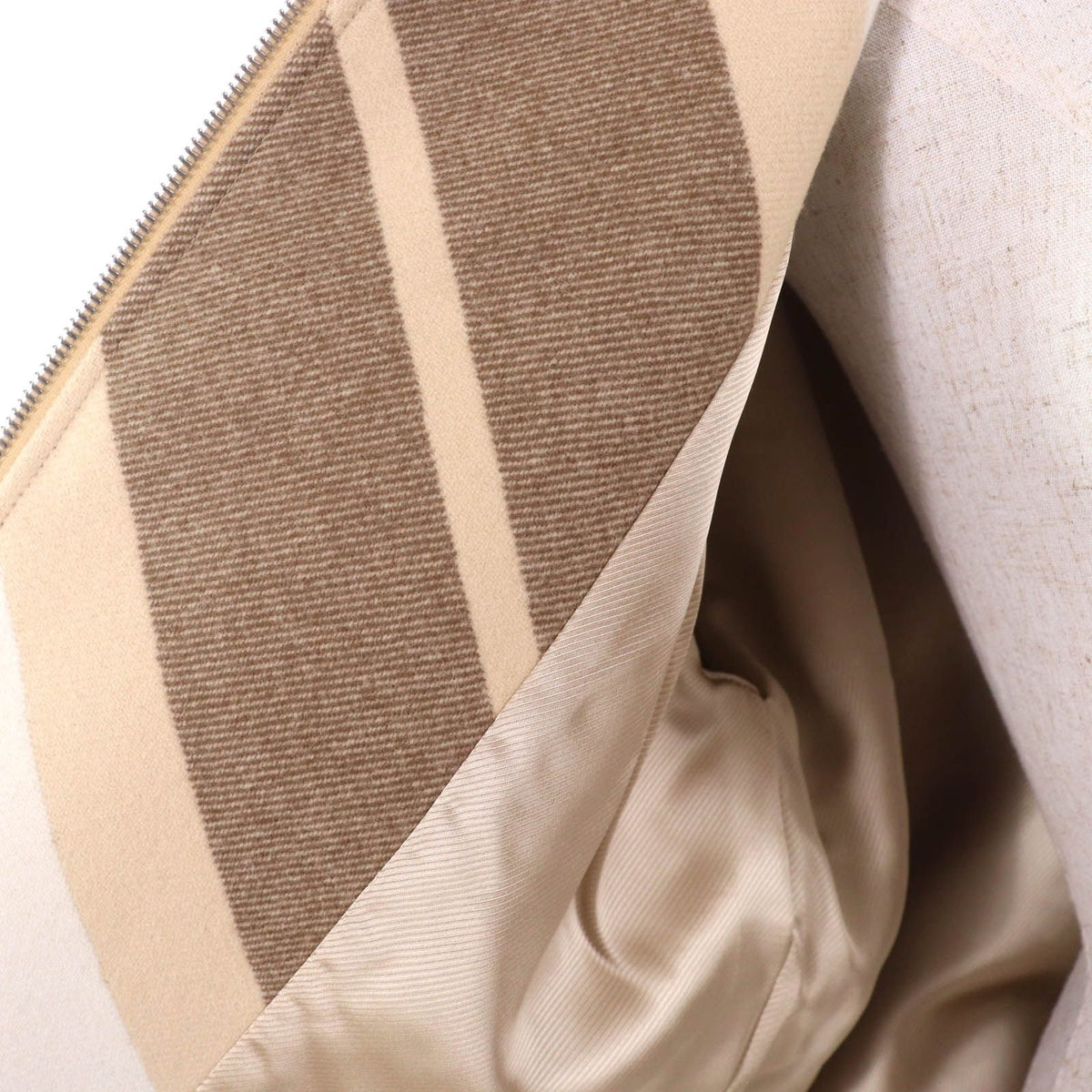 Hermes Wool Silk Blend Zip Raglan Sleeve Mosaic Coat Beige Brown 36 — view 5